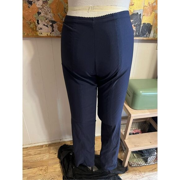 Mesmerize Front Zip Straight Leg Mariel  High Waist Stretch Pants Navy Blue Sz 1 - Picture 5 of 7